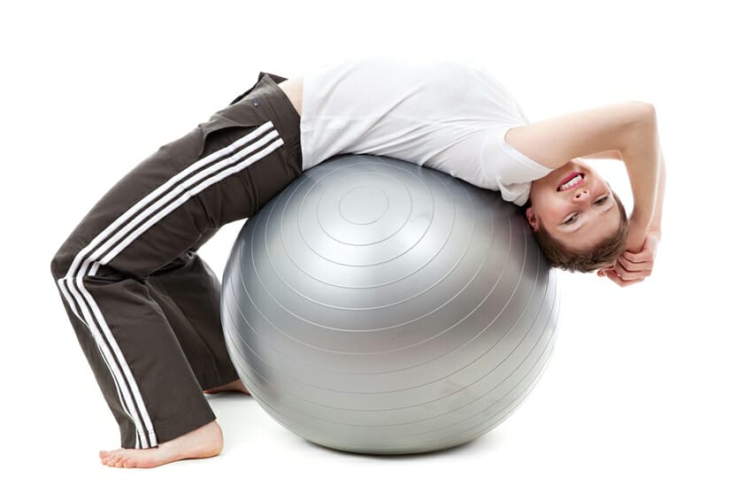 woman exercise on ball